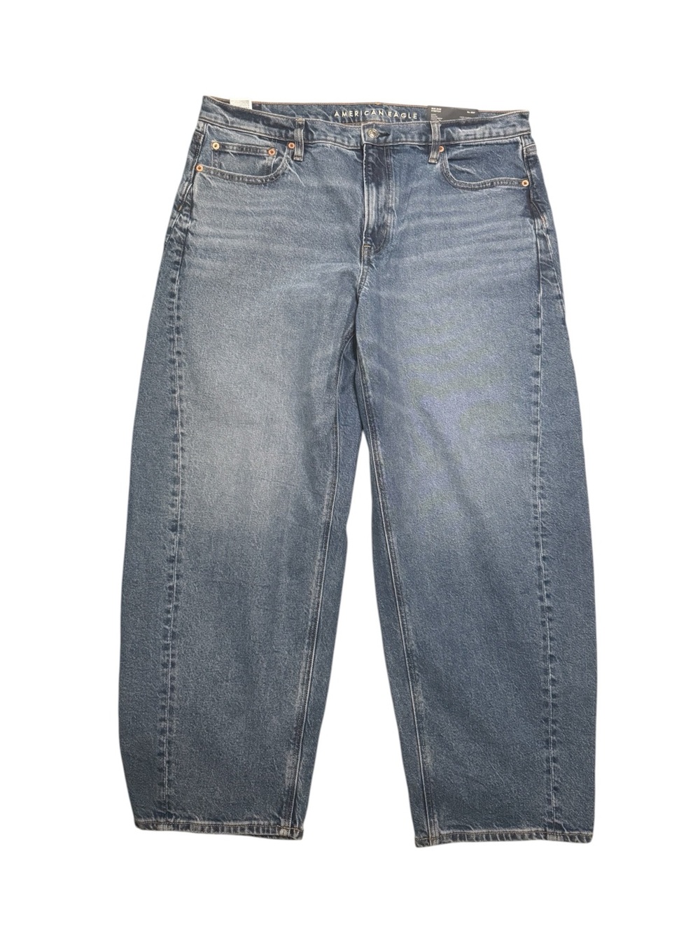 American Eagle Barrel Jeans NWT Size 14 Regular 32W Medium Wash - Picture 2 of 5